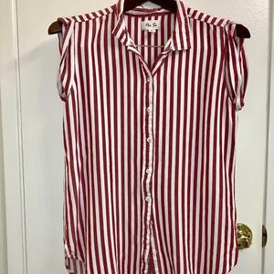 Pinstripe Artist shirt with quarter sleeve